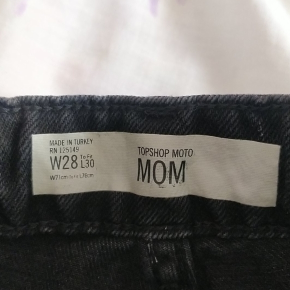 Topshop Moto Mom HighRise Blk Ripped Studded Jeans - Picture 14 of 14